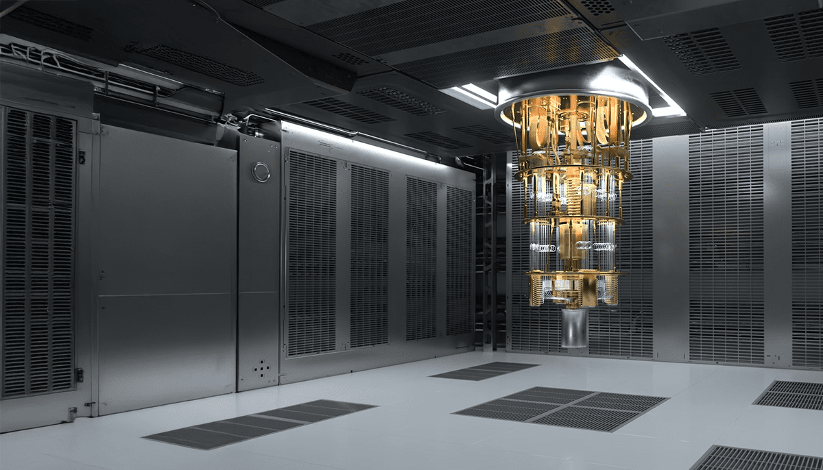 Quanten Computer in einem Server Raum.